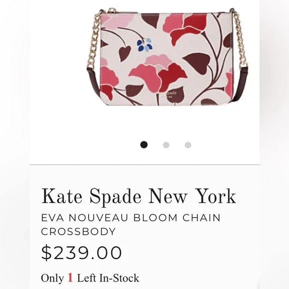 Kate Spade Leather Eva Nouveau Bloom Chain Crossbody - New With Tags Attached - Picture 2 of 11